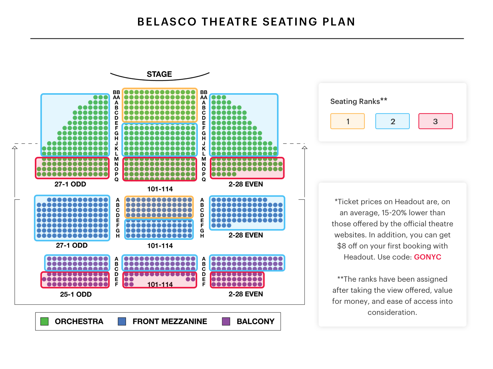 Belasco Theatre Seating Chart Best Seats Real Time Pricing Reviews